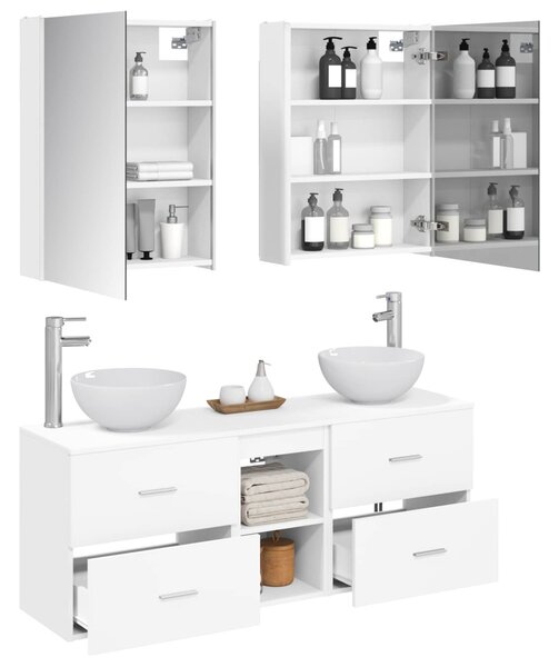 Fürdőszobai Szekrény Szett 5 pcs Fehér 53 x 15,5 x 70 cm