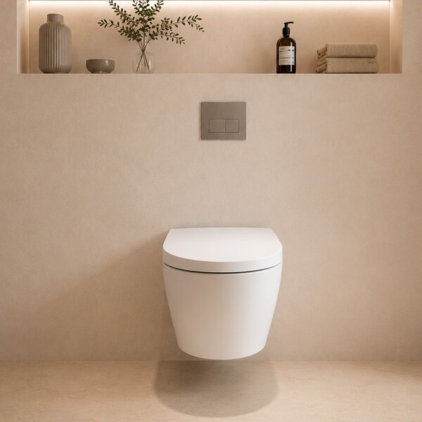 Mereo, Mereo WC beépített elektronikus bidével, RIMLESS, 592x380x430 cm, kerámia, ülőkével, MER-VSD110S2
