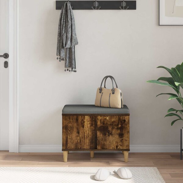 Előtér pad Füstölt Tölgy 60 x 38 x 46 cm Műanyag Fa és Szövet