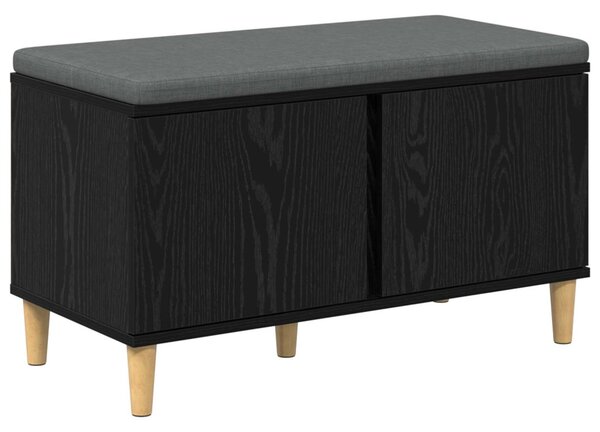 Előtér pad Fekete Tölgy 80 x 38 x 46 cm Műanyag Fa és Szövet
