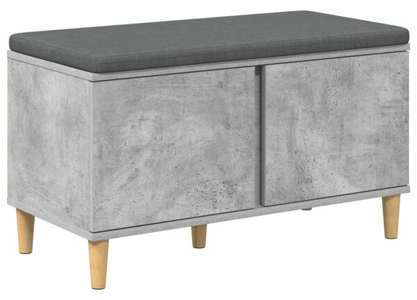 Előtér pad Beton Szürke 80 x 38 x 46 cm Műanyag Fa és Szövet
