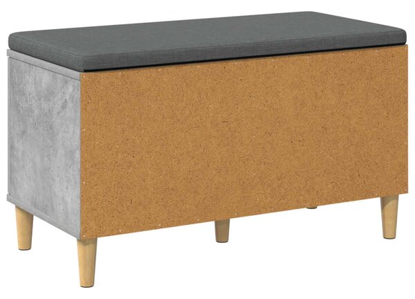 Előtér pad Beton Szürke 80 x 38 x 46 cm Műanyag Fa és Szövet