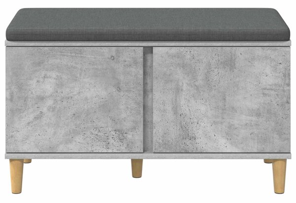 Előtér pad Beton Szürke 80 x 38 x 46 cm Műanyag Fa és Szövet