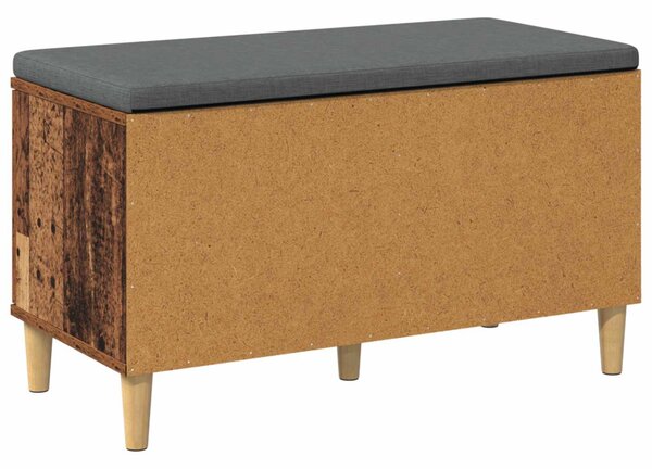 Előtér pad ajtóval Öreg fa 80 x 38 x 46 cm Műanyag Fa és Szövet