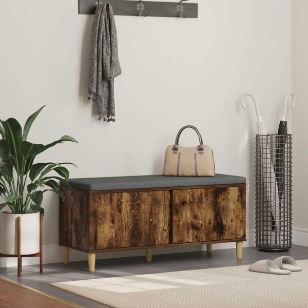 Előtér pad Füstölt Tölgy 100 x 38 x 46 cm Műanyag Fa és Szövet