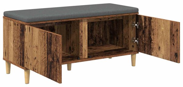 Előtér pad Öreg fa 100 x 38 x 46 cm Műanyag Fa és Szövet