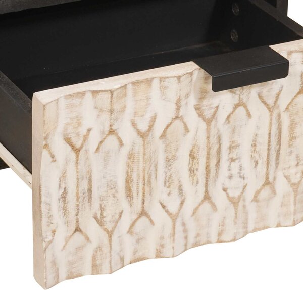 Éjjeliszekrény 2 pcs Fehér 40 x 33 x 46 cm Tömör Mangófát