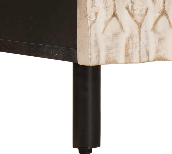 Éjjeliszekrény 2 pcs Fehér 40 x 33 x 46 cm Tömör Mangófát