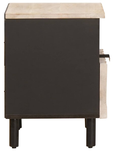 Éjjeliszekrény 2 pcs Fehér 40 x 33 x 46 cm Tömör Mangófát