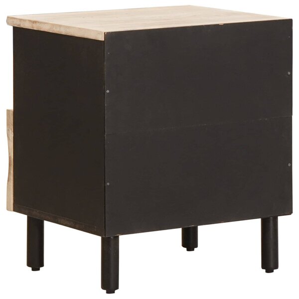 Éjjeliszekrény 2 pcs Fehér 40 x 33 x 46 cm Tömör Mangófát