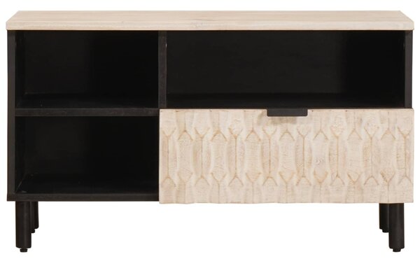 TV szekrény Fehér mosott felület 80 x 33 x 46 cm Tömör Mangófát