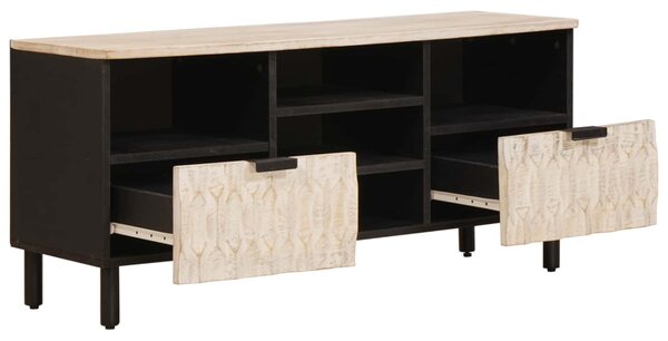 TV szekrény fiókkal Fehér mosott felület 100 x 33 x 46 cm