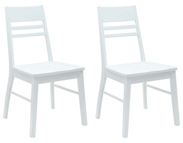 Étkező Székek 2 pcs Fehér 43 x 54 x 89 cm Tömör Gumi Fa