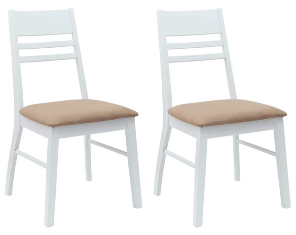Étkező Székek 2 pcs Fehér 43 x 54 x 89 cm Tömör Gumi Fa