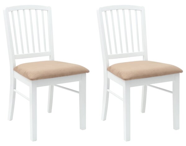 Étkező Székek 2 pcs Fehér 50 x 52,5 x 91 cm Tömör Gumi Fa