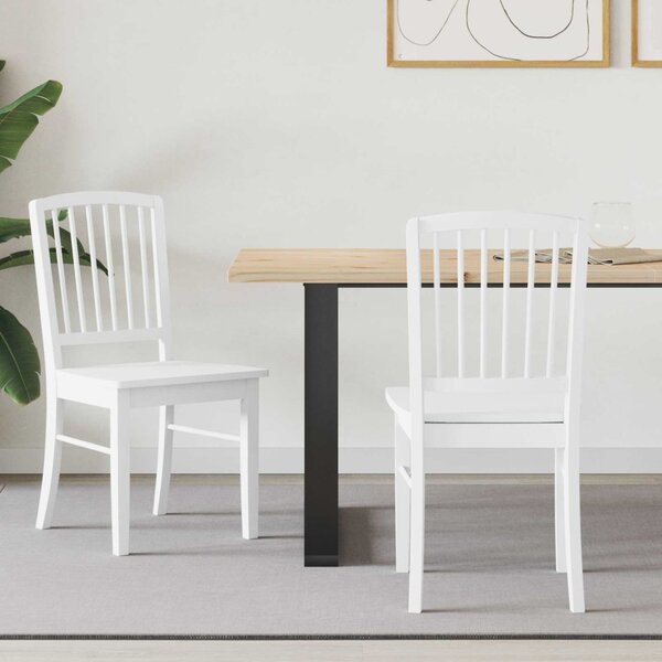 Étkező Székek 2 pcs Fehér 50 x 52,5 x 91 cm Tömör Gumi Fa
