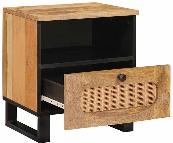 Éjjeliszekrény 2 pcs Természetes 40 x 33 x 46 cm Tömör Mangófát