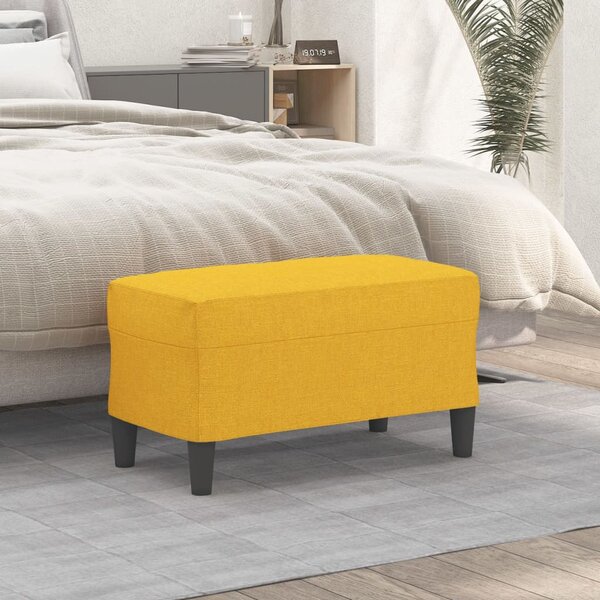 Világossárga szövet pad 70x35x41 cm