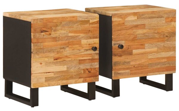 Éjjeliszekrény 2 pcs Barna 40 x 33 x 46 cm Tömör Mangófát