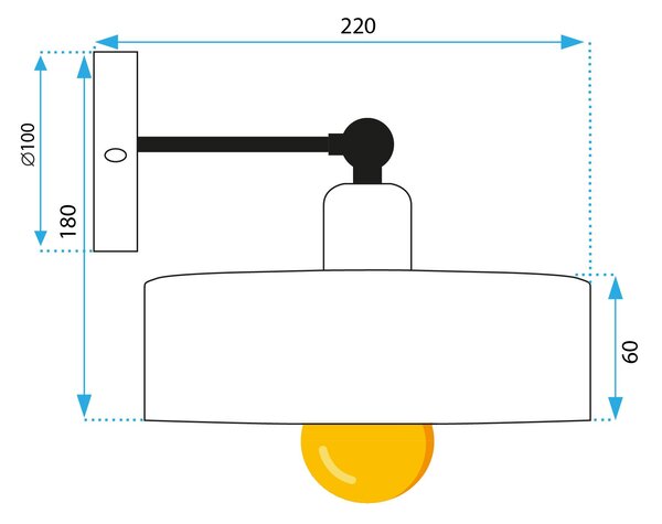 Fali lámpa LED APP1332-1W BLACK GOLD
