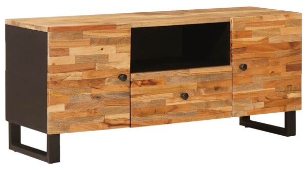 TV szekrény polcokkal Barna 105 x 33 x 46 cm Tömör Mangófát