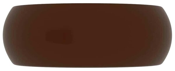 Kerek matt sötétbarna kerámia luxus mosdókagyló 40 x 15 cm