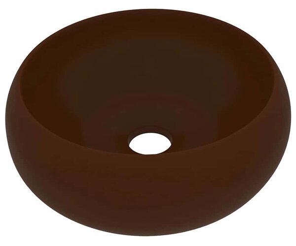 Kerek matt sötétbarna kerámia luxus mosdókagyló 40 x 15 cm