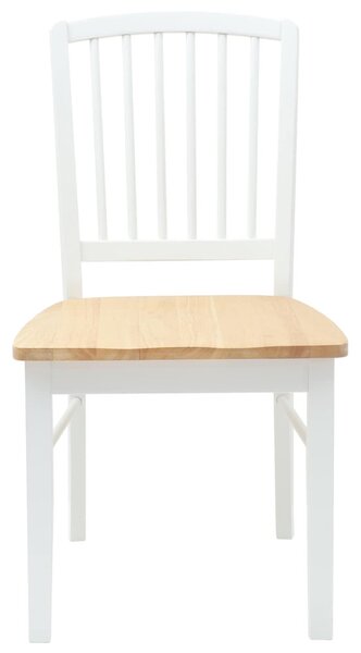 Étkező Székek 2 pcs Fehér 50 x 52,5 x 91 cm Tömör Gumi Fa