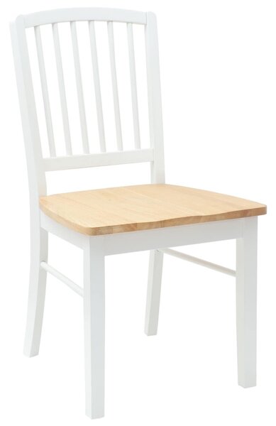 Étkező Székek 2 pcs Fehér 50 x 52,5 x 91 cm Tömör Gumi Fa