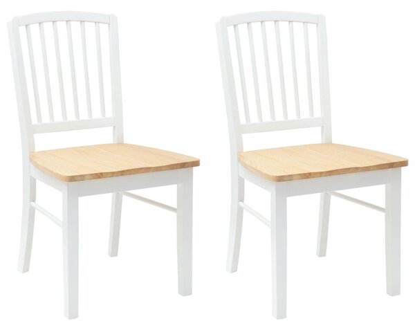 Étkező Székek 2 pcs Fehér 50 x 52,5 x 91 cm Tömör Gumi Fa
