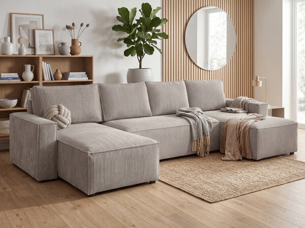U alakú ülőgarnitúra SMART COSARO 295x140 cm, bézs