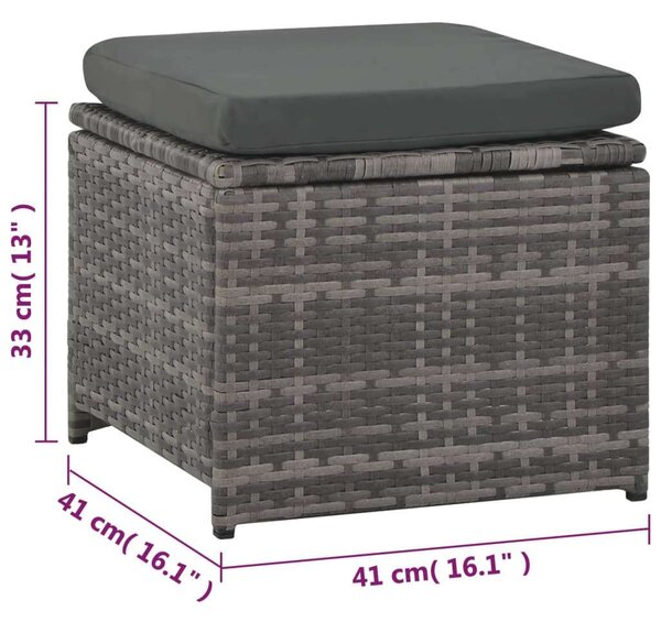 Polyrattan Kerti Bútorgarnitúra - 6 részes - Szürke