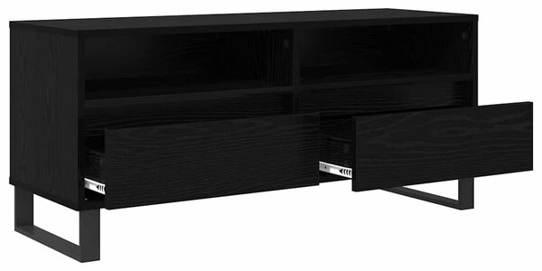 TV szekrény Fekete tölgy 100 x 34,5 x 44,5 cm Műszaki fa és vas