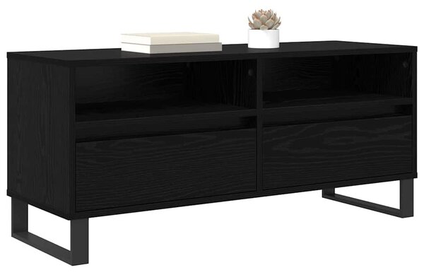 TV szekrény Fekete tölgy 100 x 34,5 x 44,5 cm Műszaki fa és vas