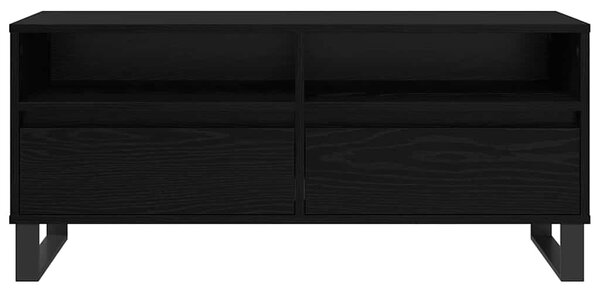 TV szekrény Fekete tölgy 100 x 34,5 x 44,5 cm Műszaki fa és vas