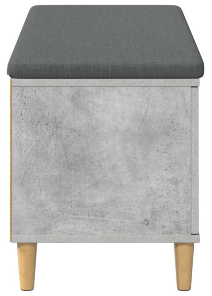 Előtér pad Beton Szürke 100 x 38 x 46 cm Műanyag Fa és Szövet