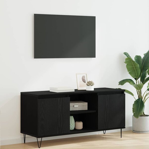 TV szekrény Fekete tölgy 104 x 35 x 50 cm Faanyag