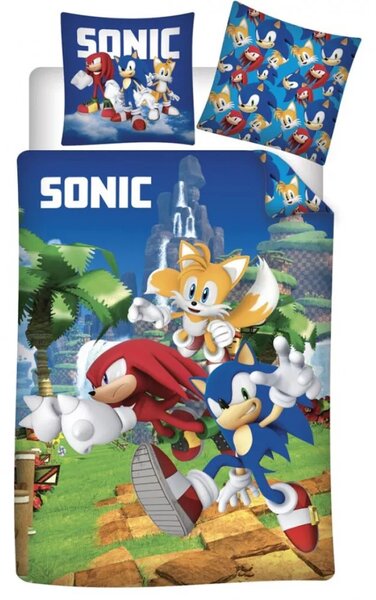 Sonic a sündisznó ágyneműhuzat 140x200cm 63x63cm microfibre (jump)