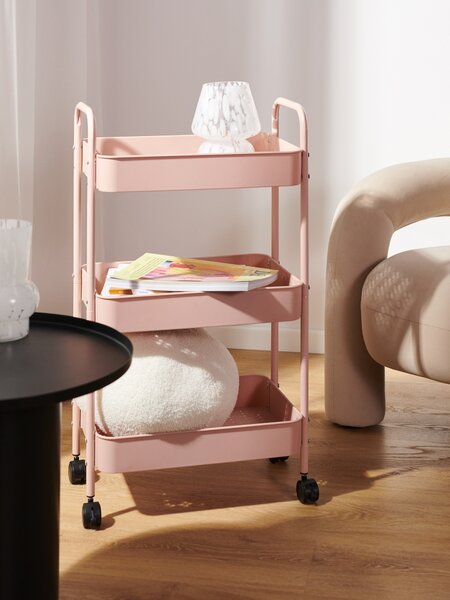 Sinsay - Háromszintes gurulós polc - pasztellpink
