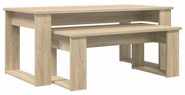 Kávasztal Szett 2 pcs Sonoma tölgy Faanyag