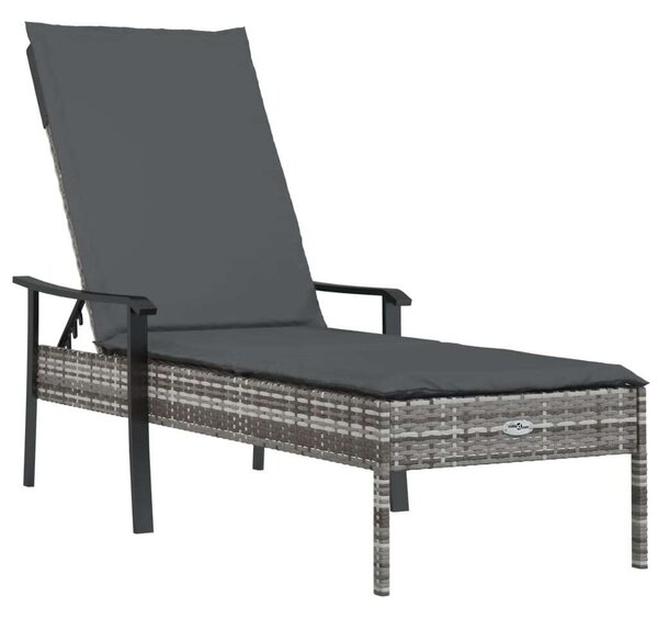 RelaxDays - Napozóágy - Polyrattan - Szürke - 198x66cm