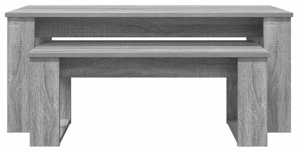 Kávasztal Szett 2 pcs Szürke Sonoma Faanyag