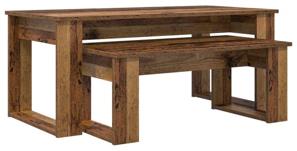 Kávasztal Szett 2 db Öreg fa 100 x 50 x 42 cm Szerelt Fa