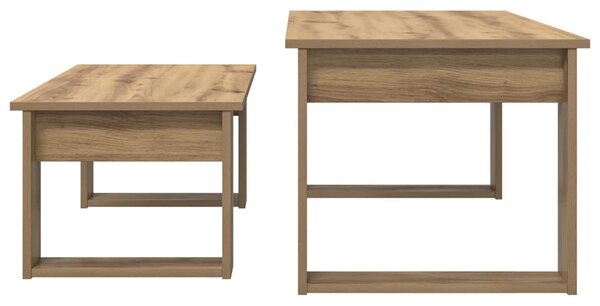 Kávasztal Szett 2 pcs Artisan tölgy Faanyag