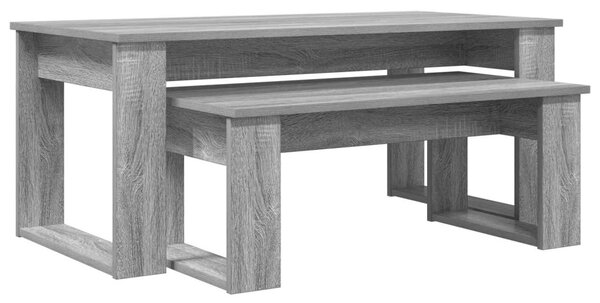 Kávasztal Szett 2 pcs Szürke Sonoma Faanyag