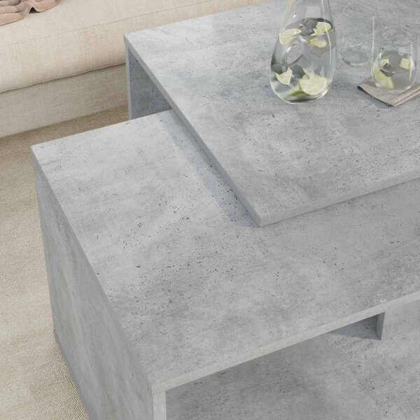 Kávasztal Szett 2 pcs Beton Szürke Faanyag
