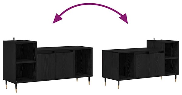TV szekrény Fekete tölgy 100 x 35 x 55 cm Faanyag