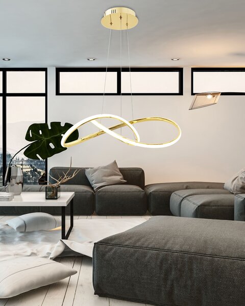 Toolight Szerszámlámpa - LED függőlámpa APP394-CP + távirányító, arany, OSW-06910