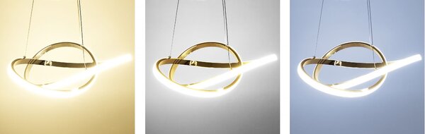 Mennyezeti LED lámpa RING APP390-CP arany + távirányító