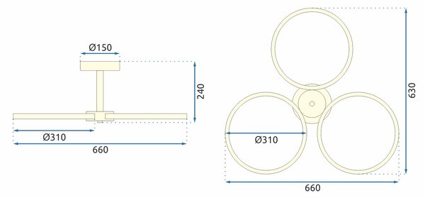 Mennyezeti LED függő lámpa APP993-c Arany + Távirányító